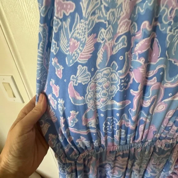 Lilly Pulitzer Blue and Pink Romper - Picture 3 of 7